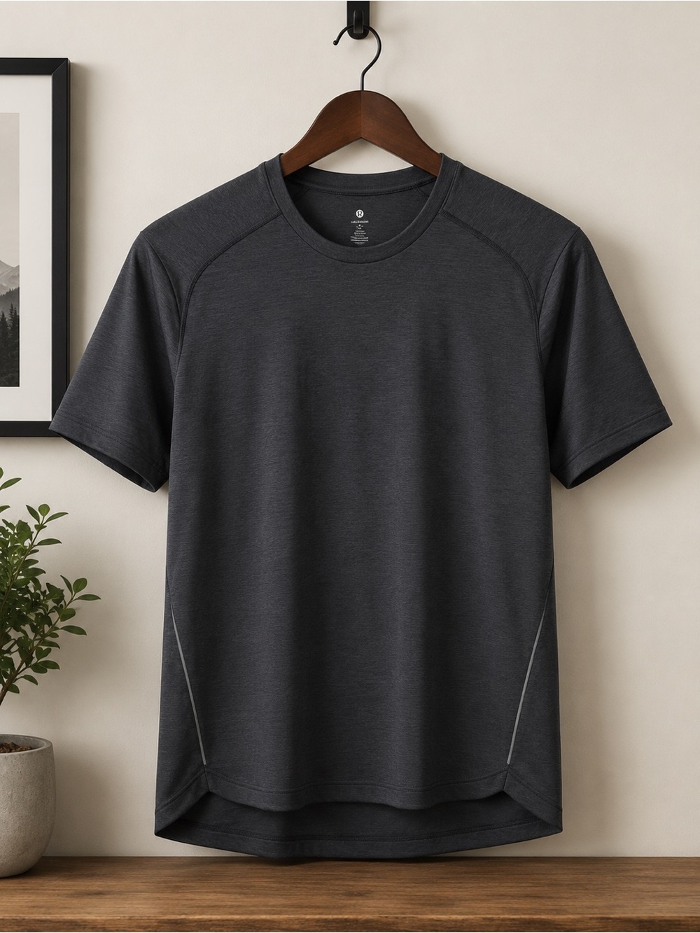 Gray Lululemon Short Sleeve Men T-Shirt